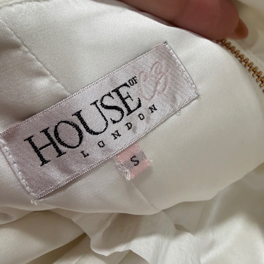 House of CB Simone Ivory Satin Boned Corset Top Strapless SB4654 Size S - Picture 10 of 10
